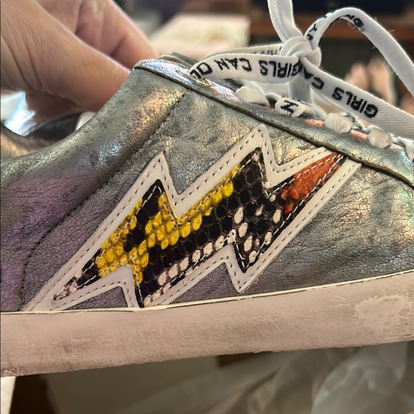 Zadig and Voltaire White and Silver Flash Ace Sneakers. - Picture 8 of 13